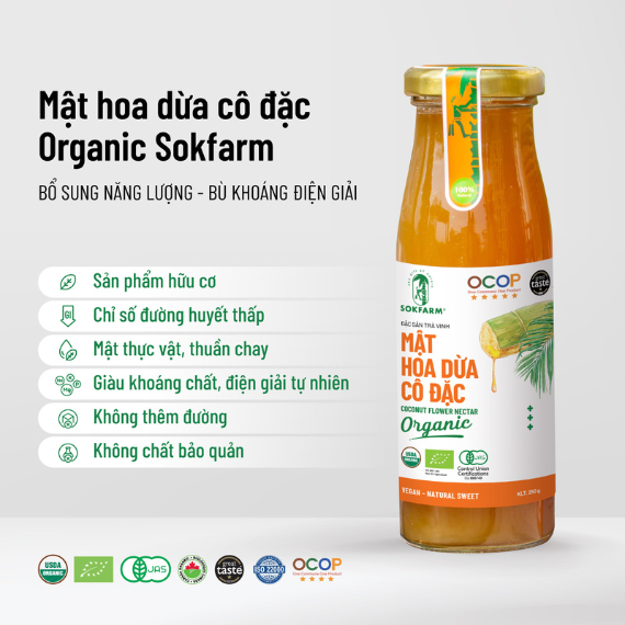 Hình ảnh sản phẩm Mật hoa dừa cô đặc organic Sokfarm