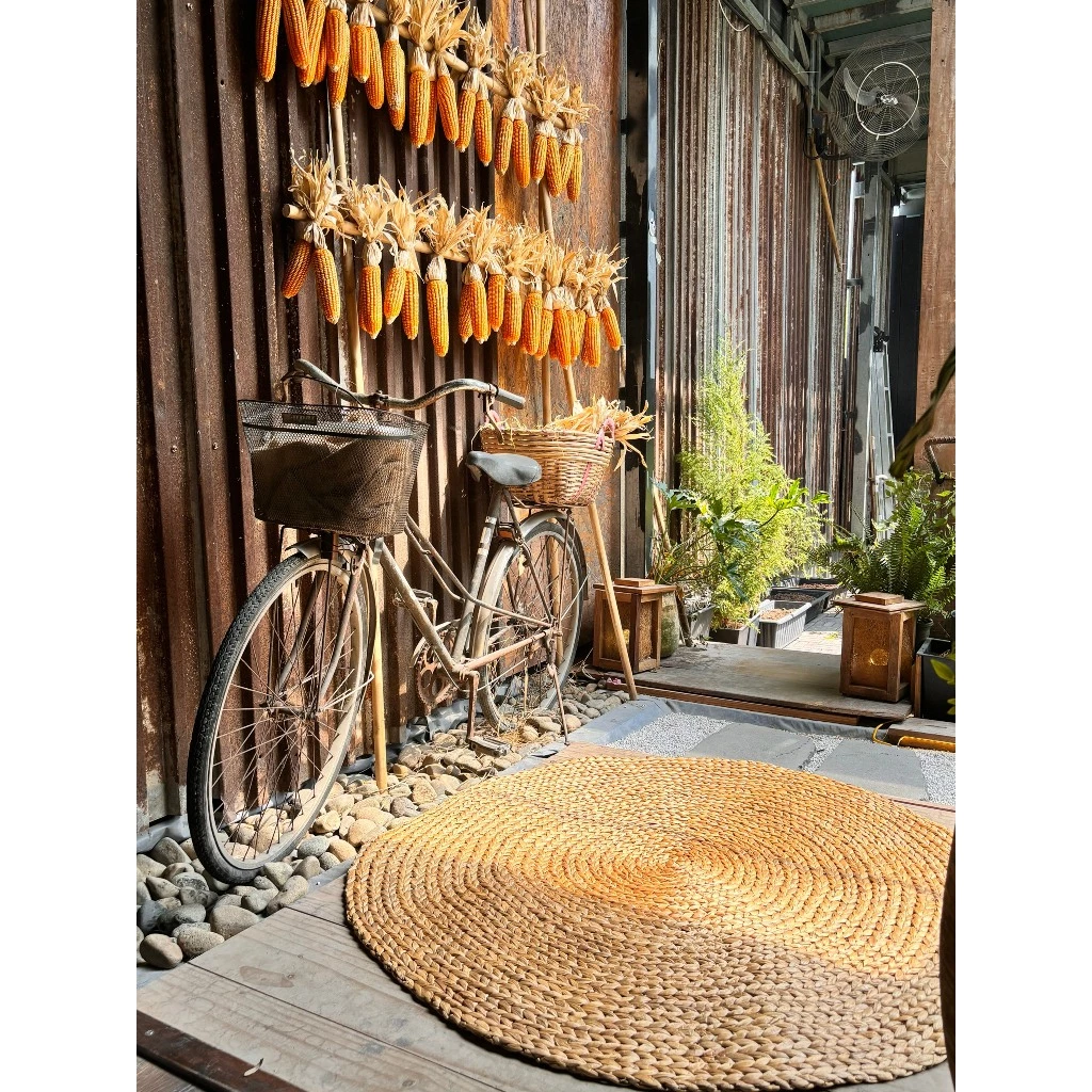 Hình ảnh sản phẩm Thảm Cói Trải Sàn Thảm Cói Decor Hình Hoa 90cm Ecoka 